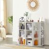 Corner Cabinet, Wooden Corner Storage Cabinet with USB and Outlets, Corner Cube Toy Storage Board Game Storage Cabinet for Bedroom, Living Room, Playr