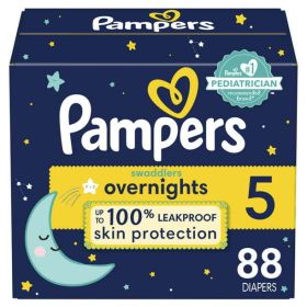 Pampers Swaddlers Overnight Diapers Size 5, 88 Count