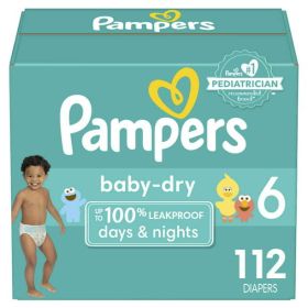 Pampers Baby-Dry Extra Protection Diapers Enormous Packs Size 6, 112 Count