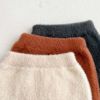 Baby Boy And Girl Solid Color Faux Mink Fleece Warm Outing Socks